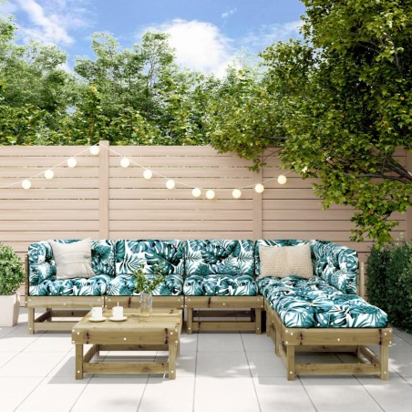 vidaXL Juego de muebles de jardín 7 pzas madera de pino impregnada