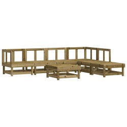 vidaXL Juego de muebles de jardín 7 pzas madera de pino impregnada