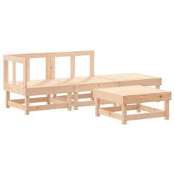 vidaXL Juego de muebles de jardín 4 piezas madera maciza de pino