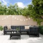vidaXL Juego muebles de jardín 6 piezas madera maciza pino negro vidaXL Juego muebles de jardín 6 piezas madera maciza pino negro