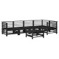 vidaXL Juego muebles de jardín 6 piezas madera maciza pino negro vidaXL Juego muebles de jardín 6 piezas madera maciza pino negro