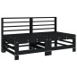 vidaXL Juego muebles de jardín 6 piezas madera maciza pino negro vidaXL Juego muebles de jardín 6 piezas madera maciza pino negro