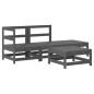 vidaXL Juego de muebles de jardín 4 pzas madera maciza de pino gris