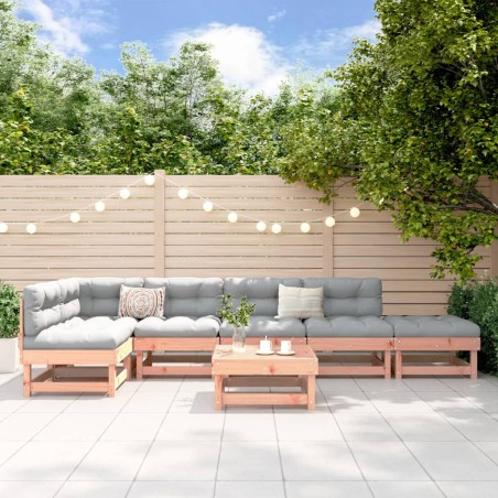 vidaXL Juego de muebles de jardín 7 pzas madera maciza abeto Douglas