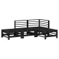 vidaXL Juego de muebles de jardín 4 pzas madera maciza de pino negro vidaXL Juego de muebles de jardín 4 pzas madera maciza de pino negro
