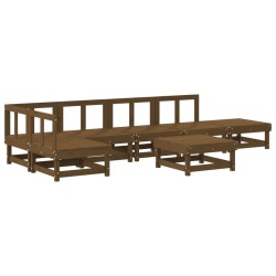 vidaXL Juego de muebles jardín 7 pzas madera maciza pino marrón miel