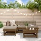 vidaXL Juego de sofás de jardín 5 pzas madera maciza pino marrón miel vidaXL Juego de sofás de jardín 5 pzas madera maciza pino marrón miel