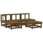 vidaXL Juego de sofás de jardín 5 pzas madera maciza pino marrón miel vidaXL Juego de sofás de jardín 5 pzas madera maciza pino marrón miel