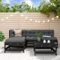 vidaXL Juego de sofás de jardín 5 piezas madera maciza de pino negro vidaXL Juego de sofás de jardín 5 piezas madera maciza de pino negro