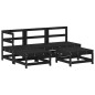 vidaXL Juego de sofás de jardín 5 piezas madera maciza de pino negro vidaXL Juego de sofás de jardín 5 piezas madera maciza de pino negro