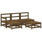 vidaXL Juego de sofás de jardín 5 pzas madera maciza pino marrón miel vidaXL Juego de sofás de jardín 5 pzas madera maciza pino marrón miel