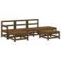 vidaXL Juego muebles de jardín 6 piezas madera maciza pino marrón miel vidaXL Juego muebles de jardín 6 piezas madera maciza pino marrón miel