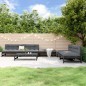 vidaXL Juego muebles de jardín 6 piezas madera maciza pino negro vidaXL Juego muebles de jardín 6 piezas madera maciza pino negro