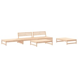 vidaXL Juego de sofás de jardín 5 piezas madera maciza de pino