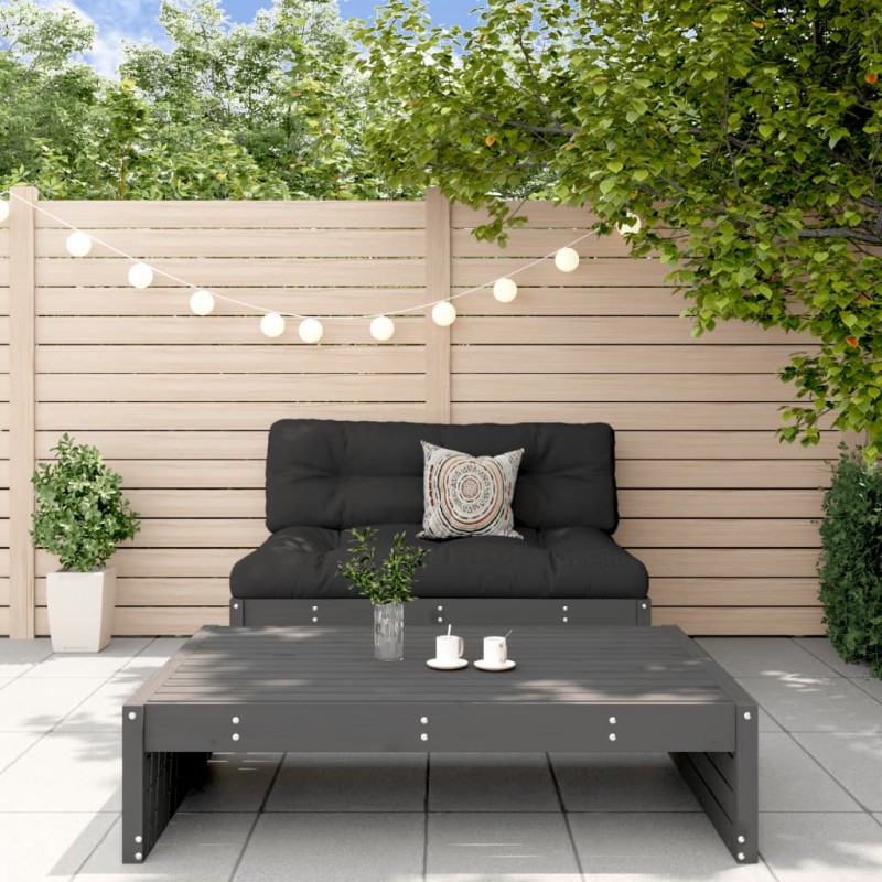 vidaXL Juego de muebles de jardín 2 piezas madera maciza de pino gris vidaXL Juego de muebles de jardín 2 piezas madera maciza de pino gris