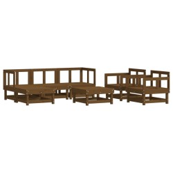 vidaXL Juego de muebles jardín 7 pzas madera maciza pino marrón miel