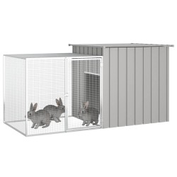 vidaXL Jaula de conejos acero galvanizado gris 200x91x100 cm