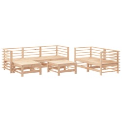vidaXL Juego de muebles de jardín 7 piezas madera maciza de pino