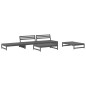 vidaXL Juego de sofás de jardín 5 piezas madera maciza de pino gris vidaXL Juego de sofás de jardín 5 piezas madera maciza de pino gris