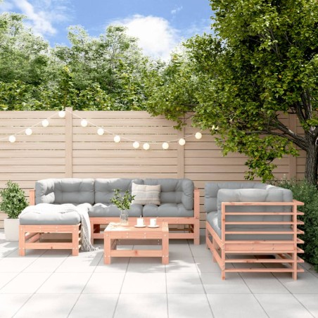 vidaXL Juego de muebles de jardín 7 pzas madera maciza abeto Douglas