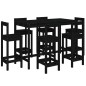 vidaXL Set de mesa y taburetes altos jardín 7 piezas madera pino negro vidaXL Set de mesa y taburetes altos jardín 7 piezas madera pino negro