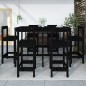 vidaXL Set de mesa y taburetes altos jardín 7 piezas madera pino negro vidaXL Set de mesa y taburetes altos jardín 7 piezas madera pino negro