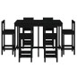 vidaXL Set de mesa y taburetes altos jardín 7 piezas madera pino negro vidaXL Set de mesa y taburetes altos jardín 7 piezas madera pino negro