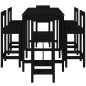 vidaXL Set de mesa y taburetes altos jardín 7 piezas madera pino negro vidaXL Set de mesa y taburetes altos jardín 7 piezas madera pino negro