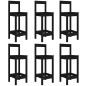 vidaXL Set de mesa y taburetes altos jardín 7 piezas madera pino negro vidaXL Set de mesa y taburetes altos jardín 7 piezas madera pino negro