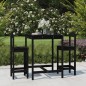 vidaXL Set de mesa y taburetes altos jardín 3 pzas madera pino negro vidaXL Set de mesa y taburetes altos jardín 3 pzas madera pino negro