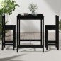 vidaXL Set de mesa y taburetes altos jardín 3 pzas madera pino negro vidaXL Set de mesa y taburetes altos jardín 3 pzas madera pino negro