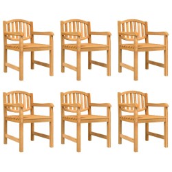 vidaXL Sillas de jardín 6 uds madera maciza de teca 58x59x88 cm
