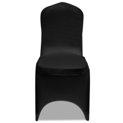 vidaXL Fundas elásticas para silla negras 100 unidades