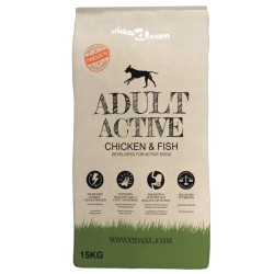 vidaXL Comida seca para perro Adult Active Chicken & Fish 2 uds 30 kg