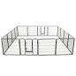 vidaXL Corral para perros 16 paneles de acero 80x80 cm negro vidaXL Corral para perros 16 paneles de acero 80x80 cm negro