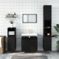 vidaXL Set de muebles de baño 3 piezas madera contrachapada negro