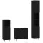 vidaXL Set de muebles de baño 3 piezas madera contrachapada negro