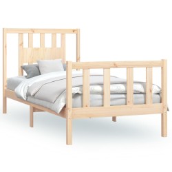 vidaXL Estructura de cama con cabecero madera maciza pino 100x200 cm