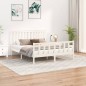 vidaXL Estructura de cama con cabecero madera de pino blanco 150x200cm vidaXL Estructura de cama con cabecero madera de pino blanco 150x200cm