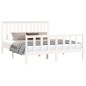 vidaXL Estructura de cama con cabecero madera de pino blanco 150x200cm vidaXL Estructura de cama con cabecero madera de pino blanco 150x200cm
