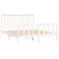 vidaXL Estructura de cama con cabecero madera de pino blanco 150x200cm vidaXL Estructura de cama con cabecero madera de pino blanco 150x200cm