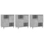 vidaXL Aparadores 3 uds madera contrachapada gris hormigón vidaXL Aparadores 3 uds madera contrachapada gris hormigón