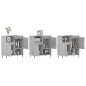vidaXL Aparadores 3 uds madera contrachapada gris hormigón vidaXL Aparadores 3 uds madera contrachapada gris hormigón
