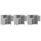 vidaXL Aparadores 3 uds madera contrachapada gris hormigón vidaXL Aparadores 3 uds madera contrachapada gris hormigón
