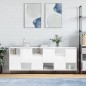 vidaXL Aparadores 3 uds madera contrachapada blanco brillo vidaXL Aparadores 3 uds madera contrachapada blanco brillo