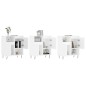vidaXL Aparadores 3 uds madera contrachapada blanco brillo vidaXL Aparadores 3 uds madera contrachapada blanco brillo