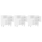 vidaXL Aparadores 3 uds madera contrachapada blanco brillo vidaXL Aparadores 3 uds madera contrachapada blanco brillo