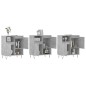 vidaXL Aparadores 3 uds madera contrachapada gris hormigón vidaXL Aparadores 3 uds madera contrachapada gris hormigón