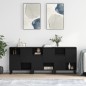 vidaXL Aparadores 3 uds madera contrachapada negro vidaXL Aparadores 3 uds madera contrachapada negro
