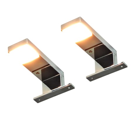 vidaXL Lámparas de espejo 2 W luz blanca cálida 2 unidades 